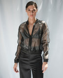 Organdy Leather Bomber Jacket