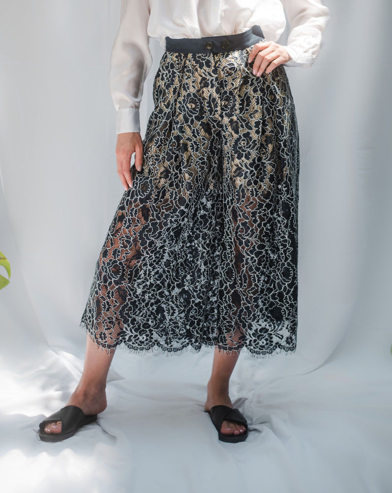 Navy Blue Lace Pants