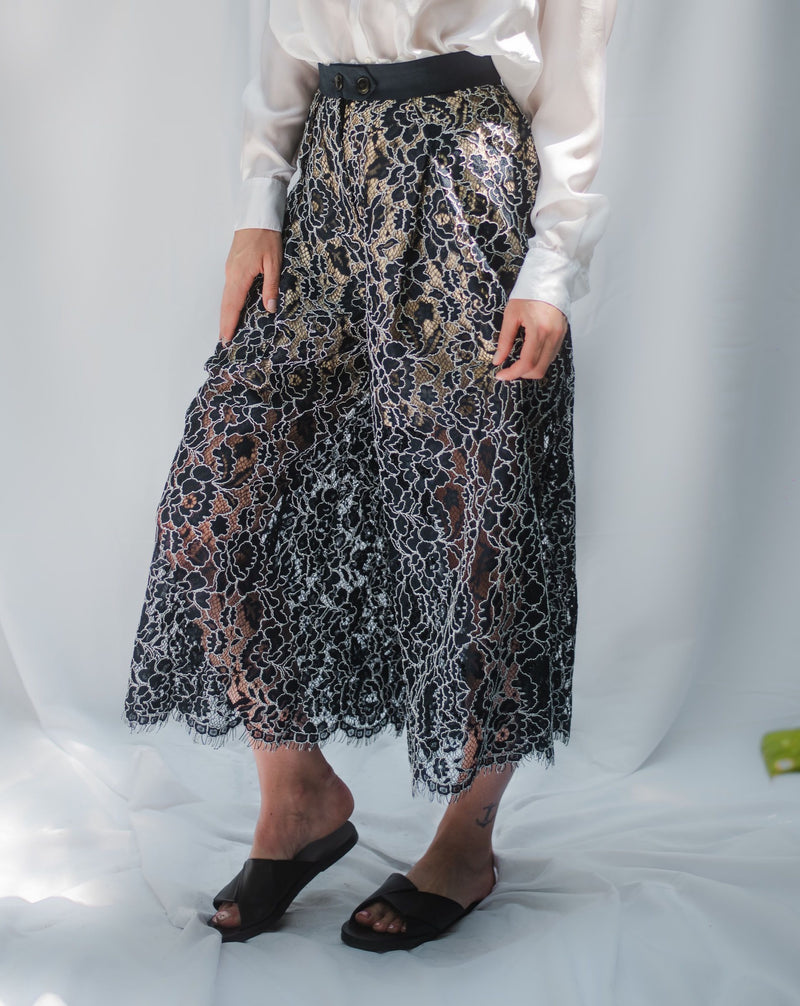 Navy Blue Lace Pants