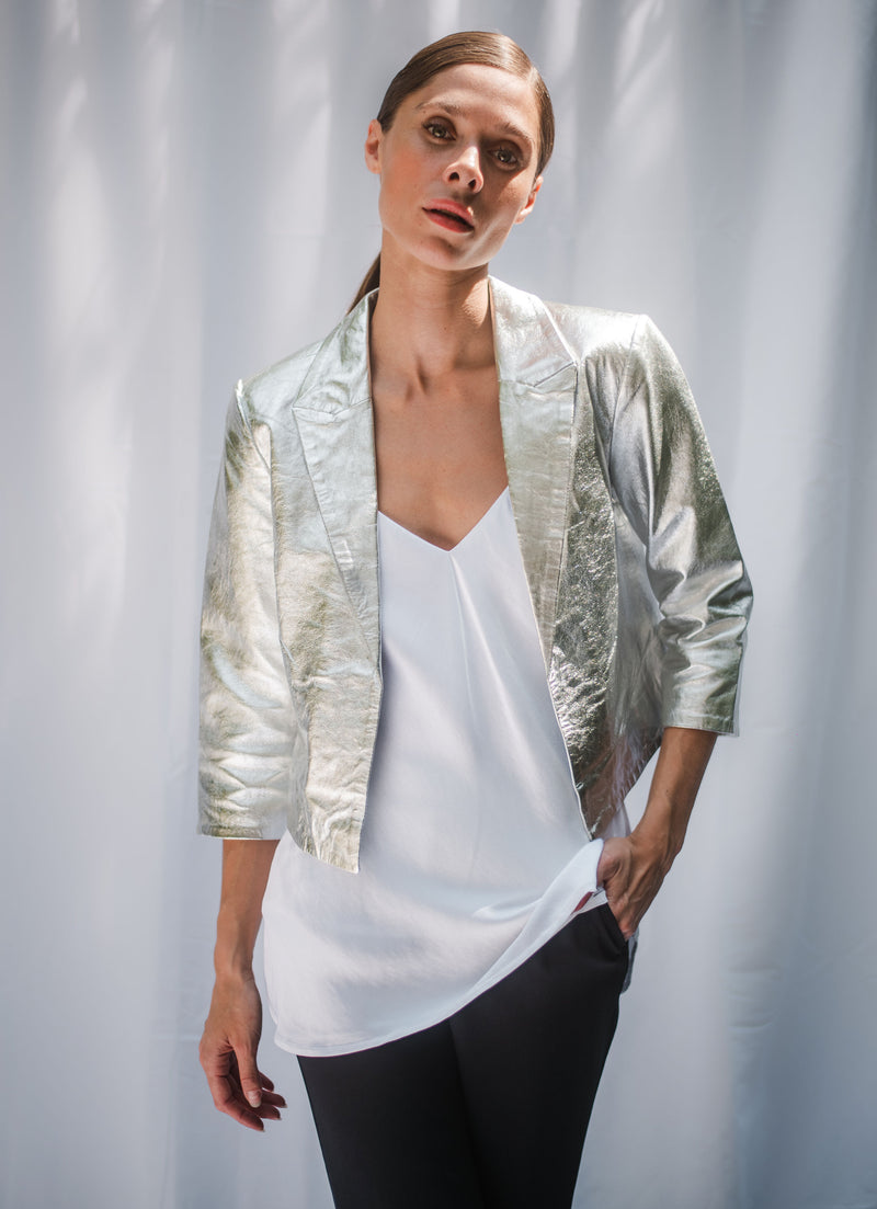 Silver Leather Jacket