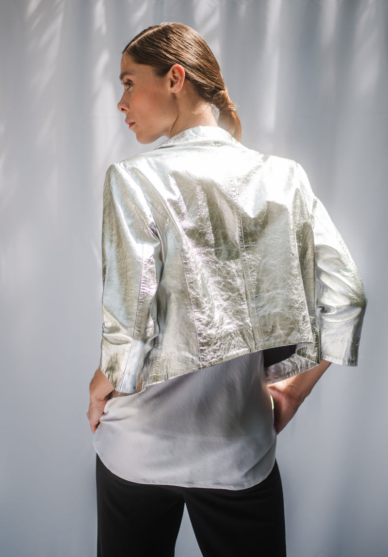 Silver Leather Jacket