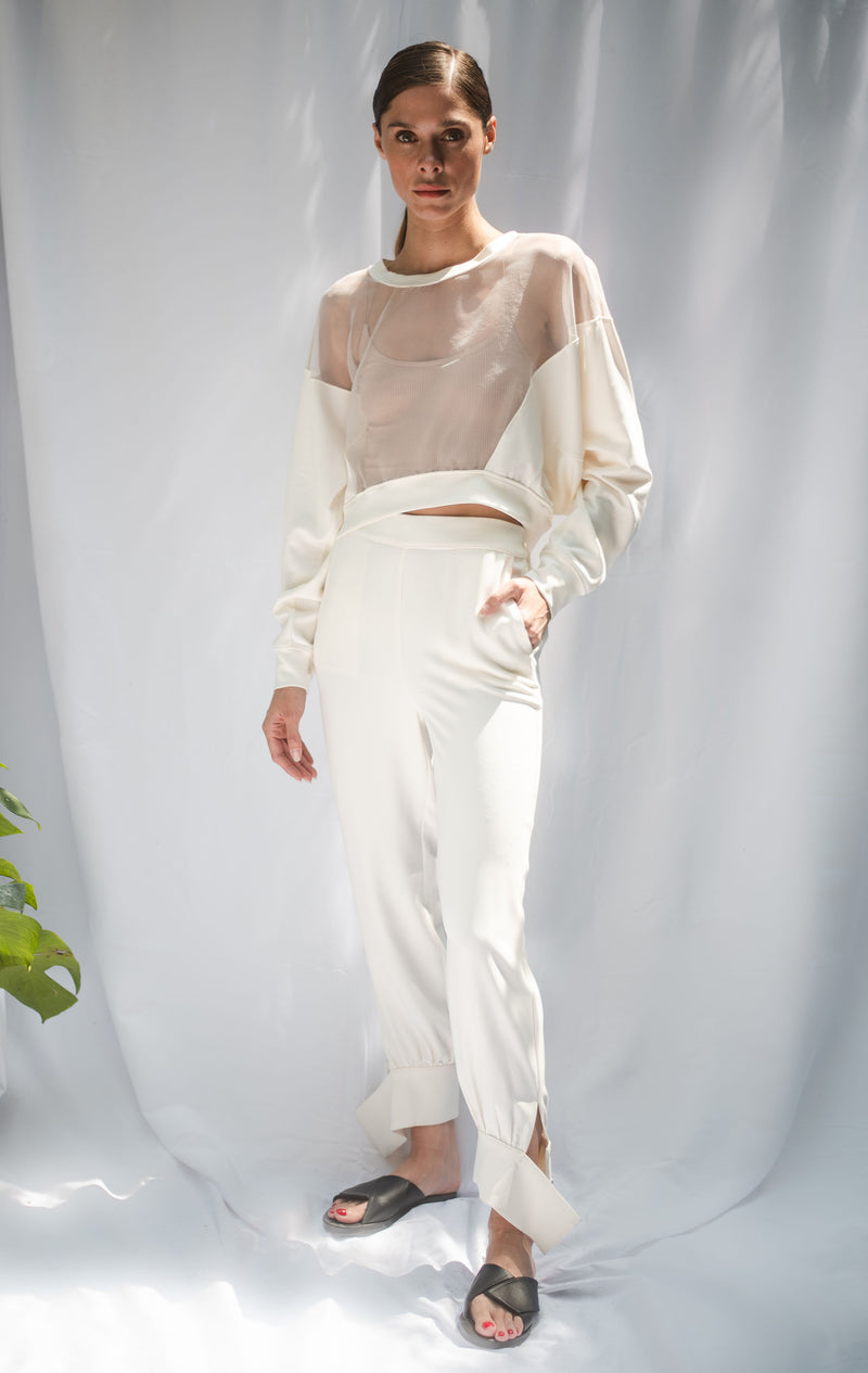 Ivory Organdy Sweatshirt