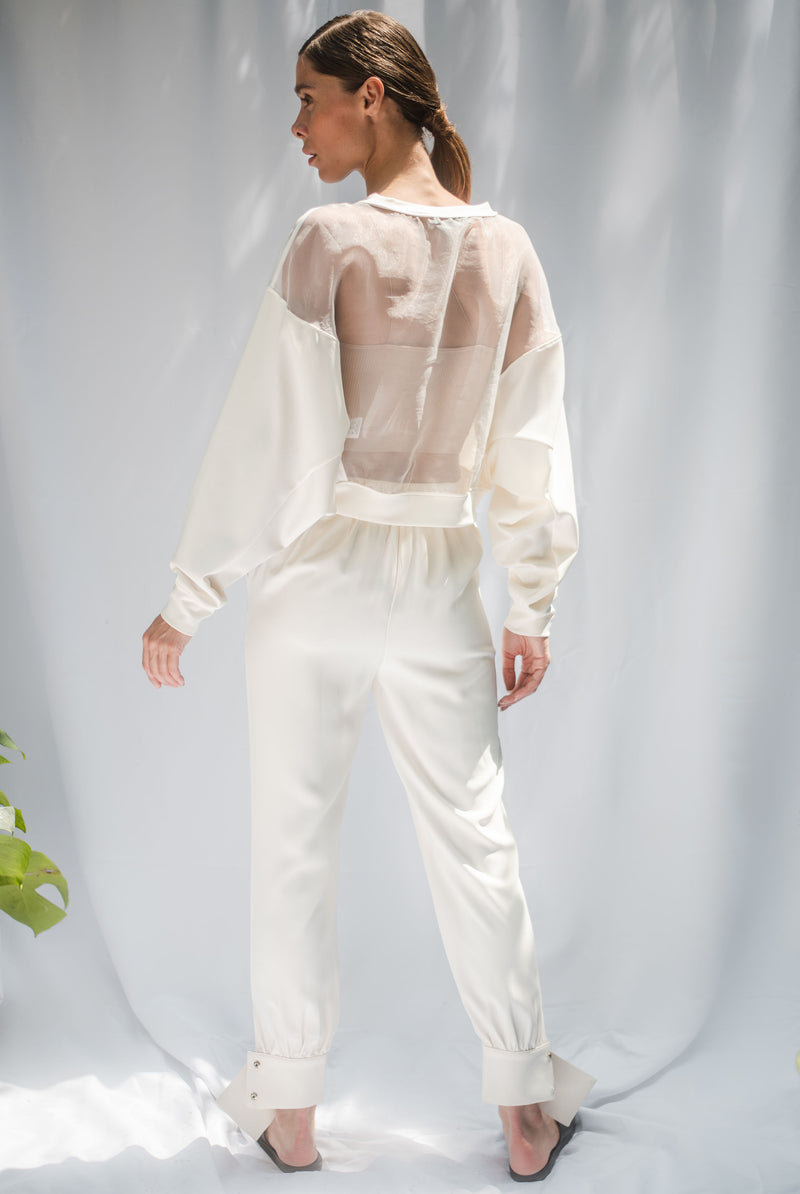 Ivory Organdy Sweatshirt