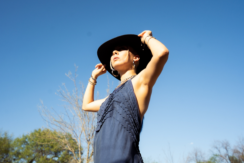 Silk Blue Handcrafted Dress