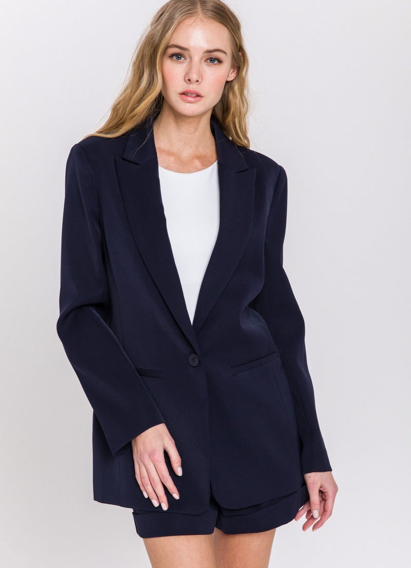 Navy Blue Breasted Blazer