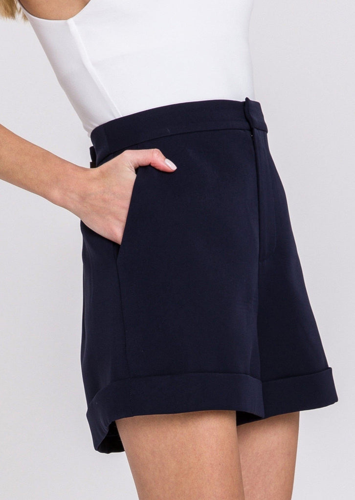 Navy Blue Tailored Basic Shorts