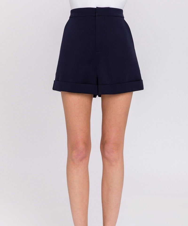 Navy Blue Tailored Basic Shorts