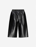 Drawstring Faux-Leather Shorts